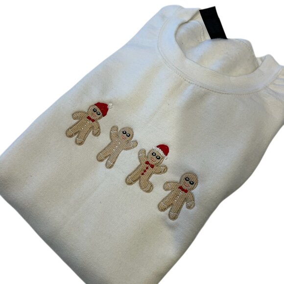 Gingerbread Design Embroidered Christmas Sweatshirt - Picture 4 of 4
